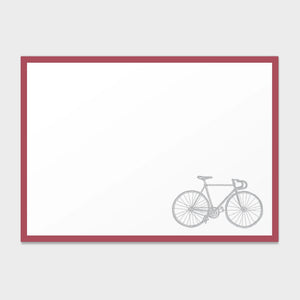 Bicycle Letter Press Note Cards 6.25"x4.5" (10 Flat Cards & Line Envelopes)