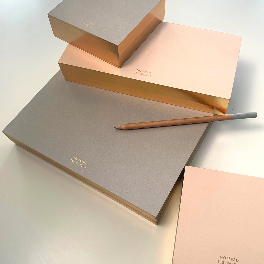 W co. Notepad with Gold Edging -Small Square (4.4” x 4.4”)