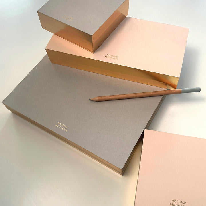 W co. Notepad with Gold Edging -Medium Long (4.4” x 8.75")