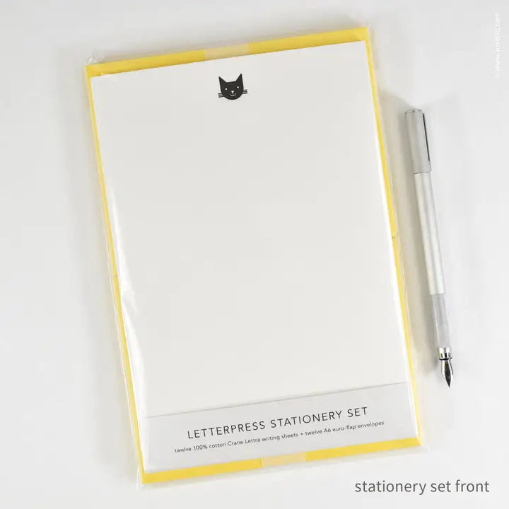 Stationery Set with Black Cat