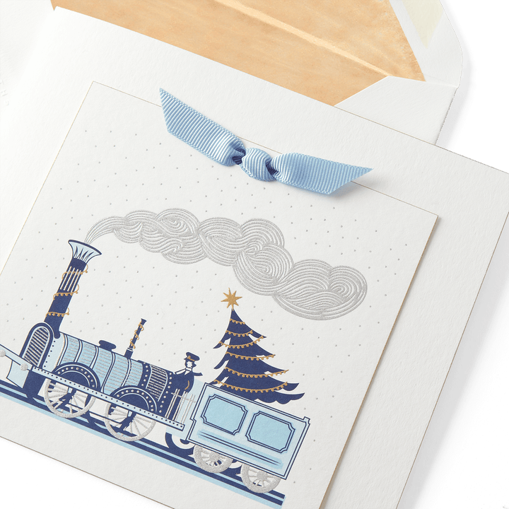 Smythson Train Christmas Card detail
