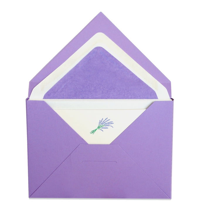 Original Crown Mill First Engraved Note Cards Pochette  - Lavender