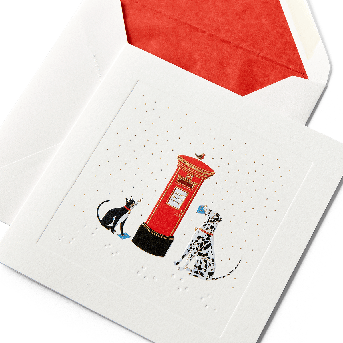 Smythson Postal Pets Christmas Card Set detail
