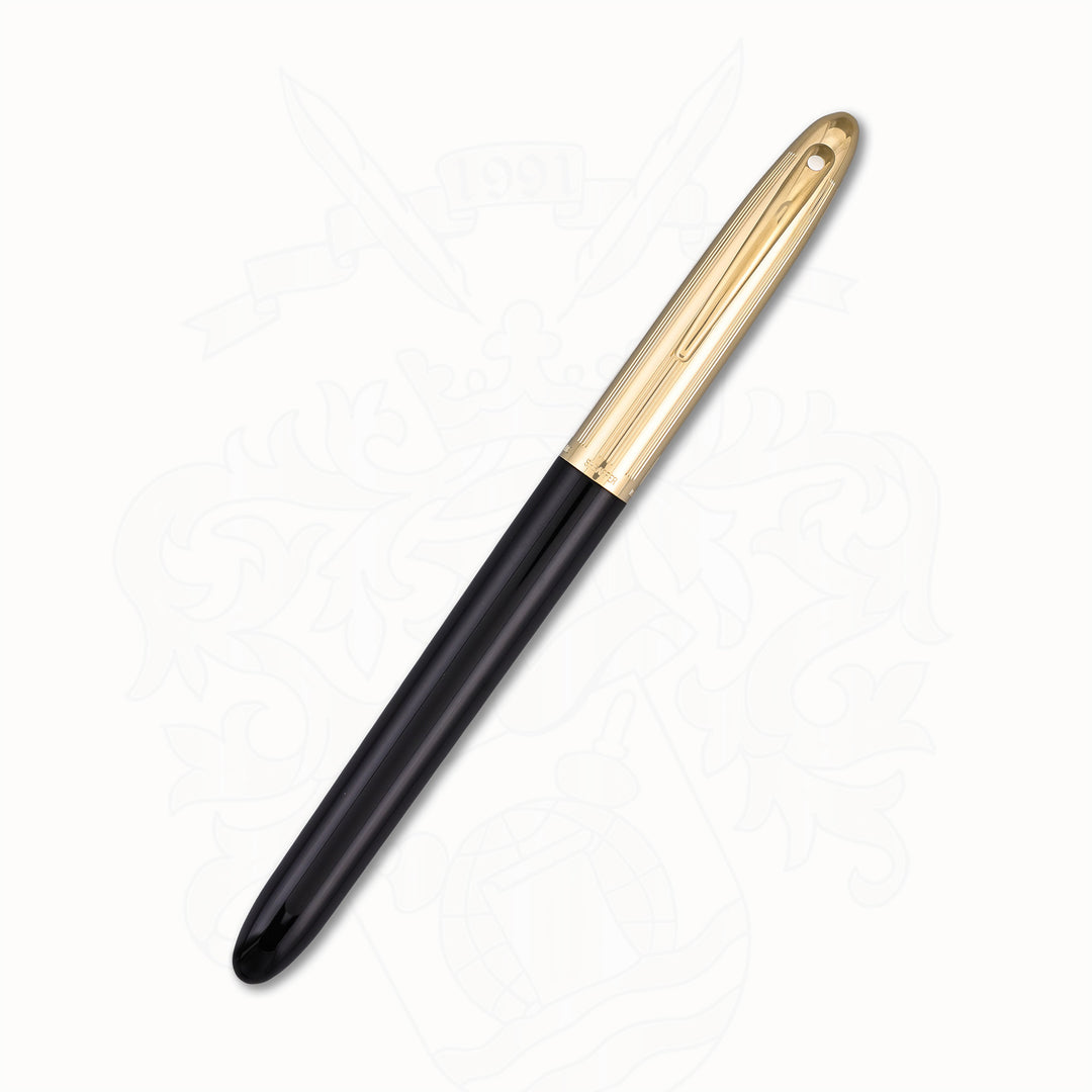 Sheaffer Crest 593 Fountain Pen Black &amp; Gold – 18K Triumph Fine Nib