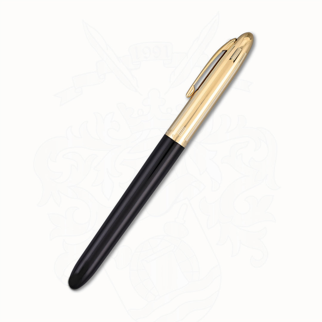 Sheaffer Crest 593 Fountain Pen Black &amp; Gold – 18K Triumph Fine Nib