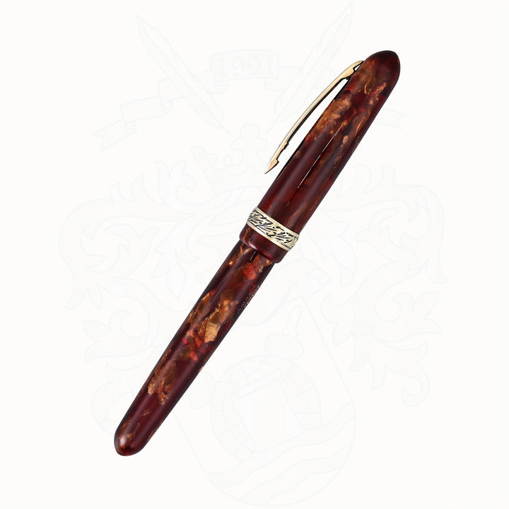 Stipula Etruria Amber and Gold Fountain Pen