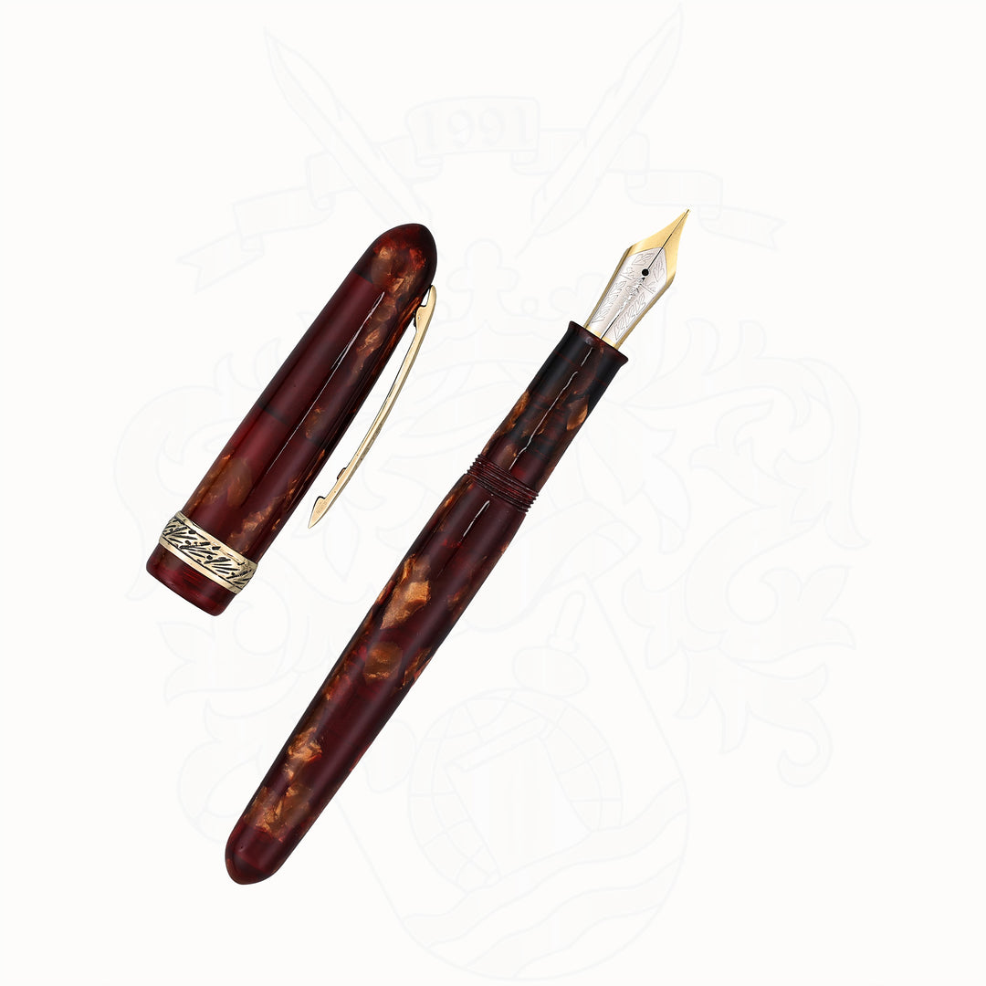 Stipula Etruria Amber and Gold Fountain Pen