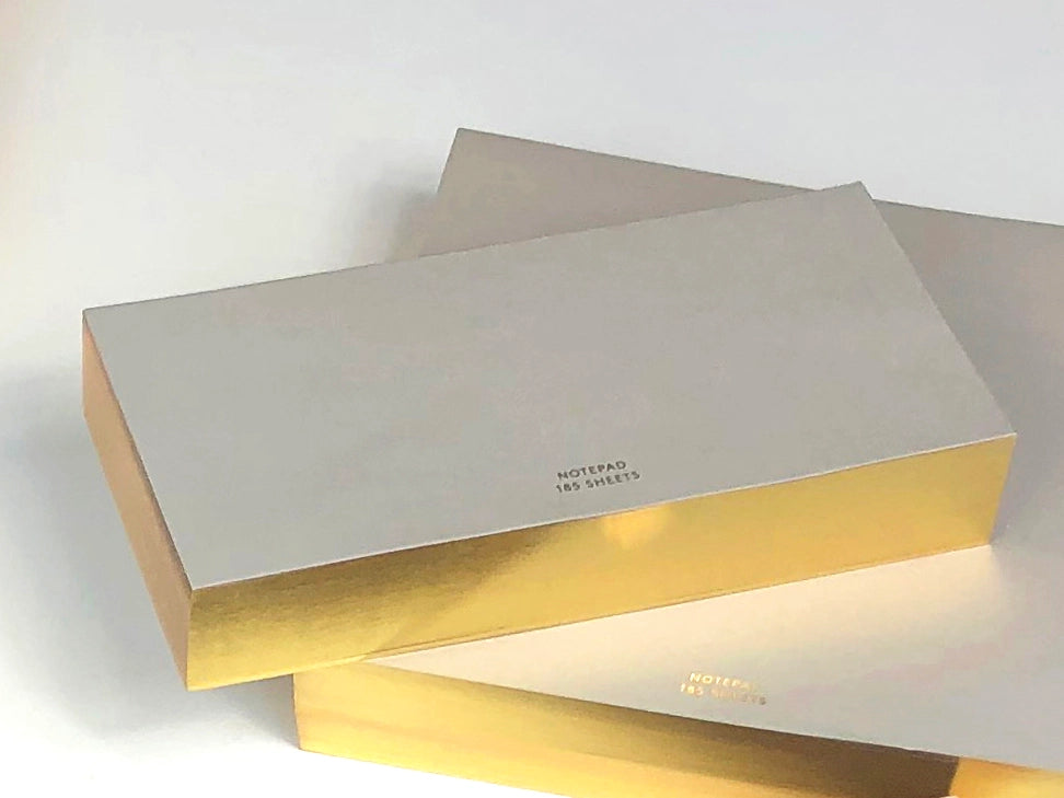 W co. Notepad with Gold Edging -Medium Long (4.4” x 8.75")