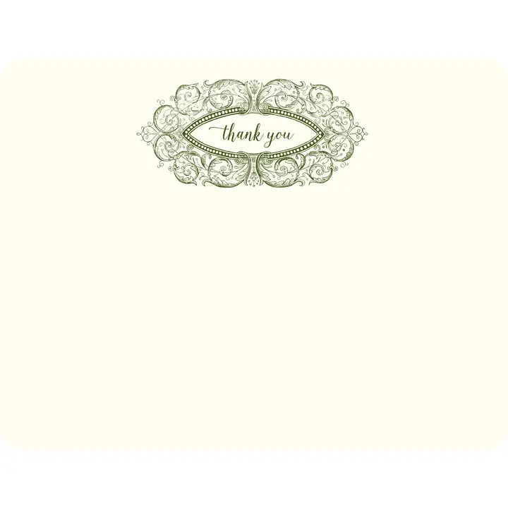 Alexa Pulitzer Thank you Cartouche Flat Note Card with Plain Envelope