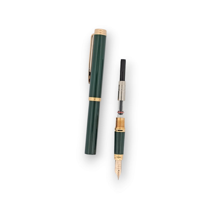 Waterman Gentleman Green Lacquer and Gold Fountain Pen