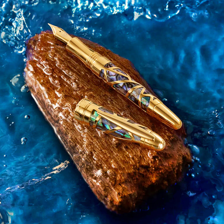 Laban Oceana Abalone Skeleton Fountain Pen - Gold