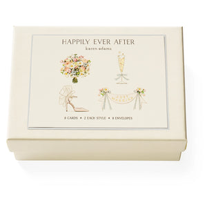 Karen Adams - Happily Ever After Note Card Box 5.5" x 4.25" (8ct. Folded Cards & Envelopes)