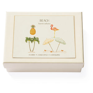 Karen Adams - Beach Notecard Box 5.5" x 4.25" (8ct. Folded Cards & Envelopes)