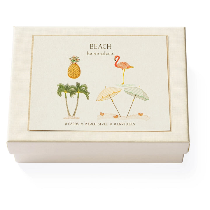 Karen Adams - Beach Notecard Box 5.5" x 4.25" (8ct. Folded Cards &amp; Envelopes)