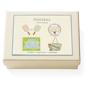 Karen Adams - Pickleball Notecard Box  5.5" x 4.25" (8ct. Folded Cards & Envelopes)