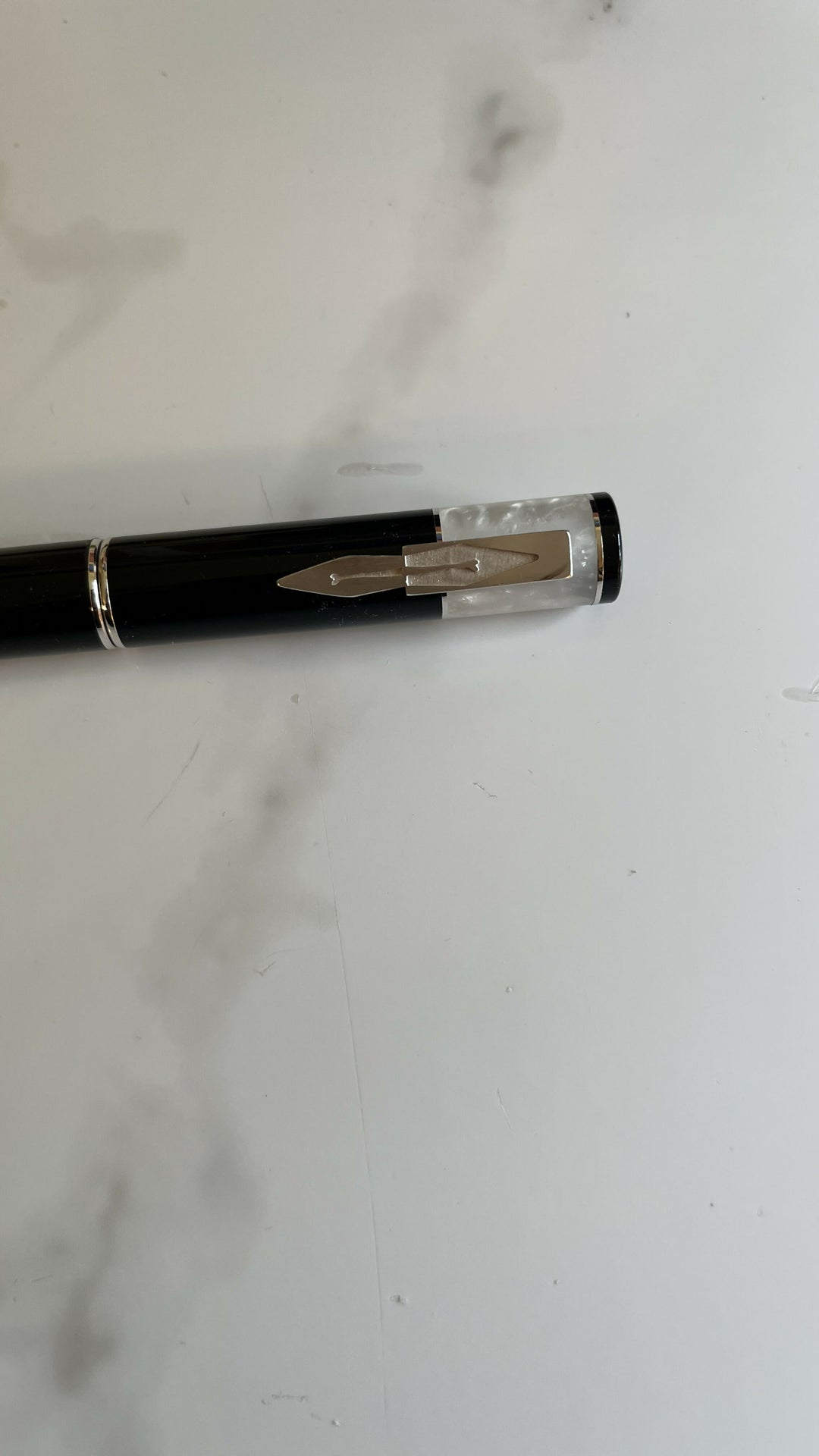 Delta Icon White/Black Ballpoint Pen
