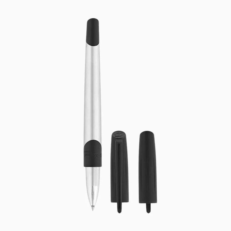 S.T. Dupont Défi Millenium Rollerball Pen - Brushed Chrome &amp; Black