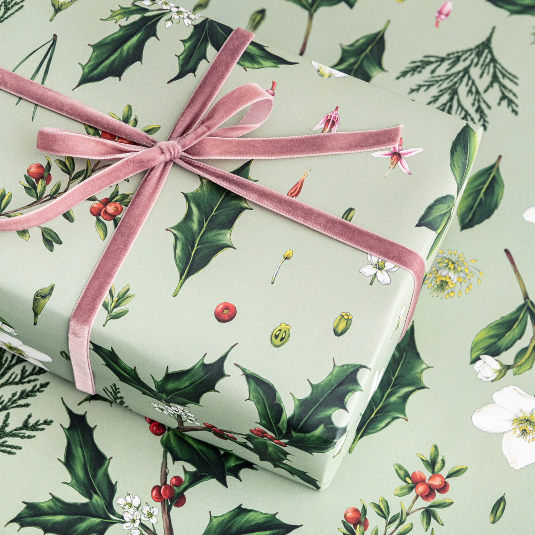 Catherine Lewis Berry Mix - Green Gift Wrapping Paper (2 Sheets)