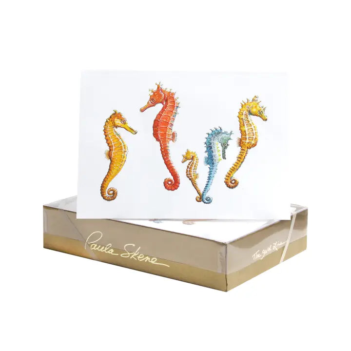 Paula Skene Seahorse Medley Blank Card