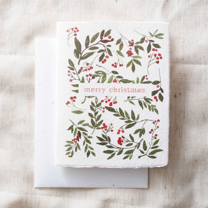 Paper Baristas Merry Christmas Berries Christmas Greeting Card Box Set