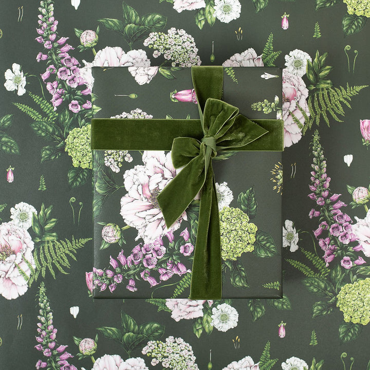 Catherine Lewis Summer Garden - Dark Green Gift Wrapping Paper (2 Sheets)