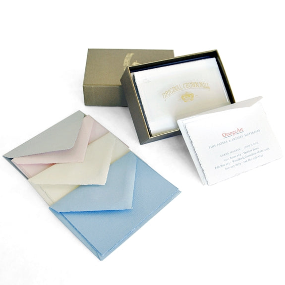 DECKLE SMALL NOTECARDS GOLD LINE - CREAM | Original Crown Mill
