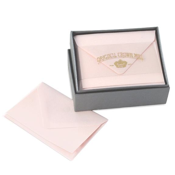 Classic Laid Plain Edge Small Note Card Silver Box (25ct) - 2.5x3.75" | Original Crown Mill