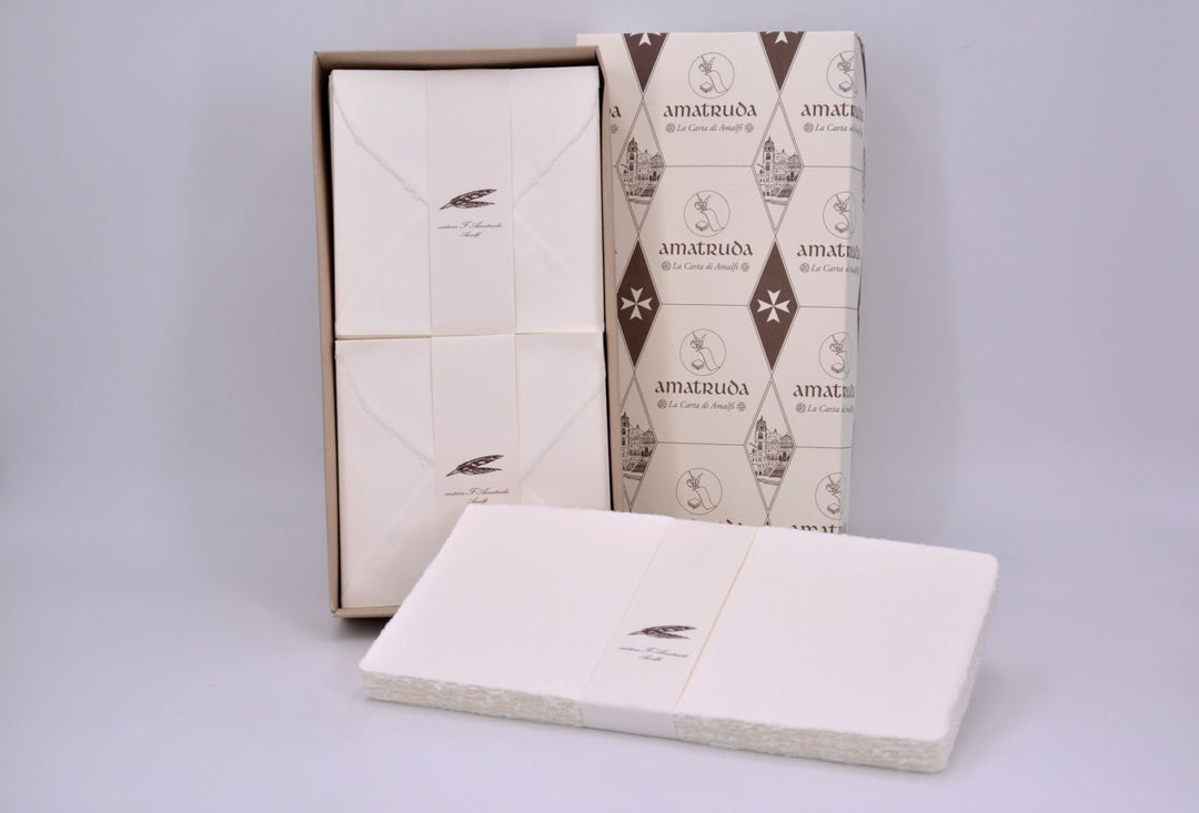Amalfi Paper Gift box Folded Card &amp; Envelopes Ivory | AMATRUDA ITALY