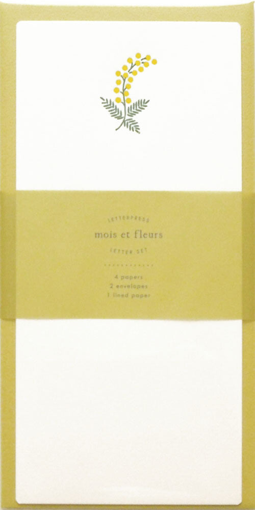 Japanese Letterpress Mimosa Slim Letter Set