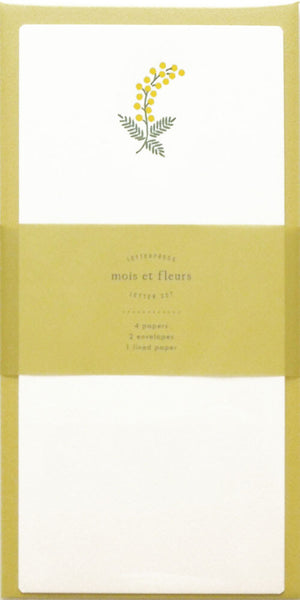 Japanese Letterpress Mimosa Slim Letter Set