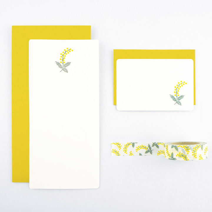 Japanese Letterpress Mimosa Slim Letter Set