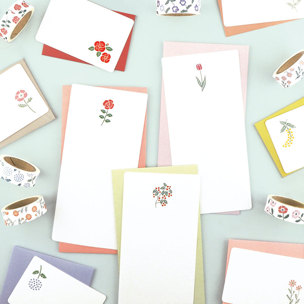 Japanese Letterpress Mimosa Slim Letter Set
