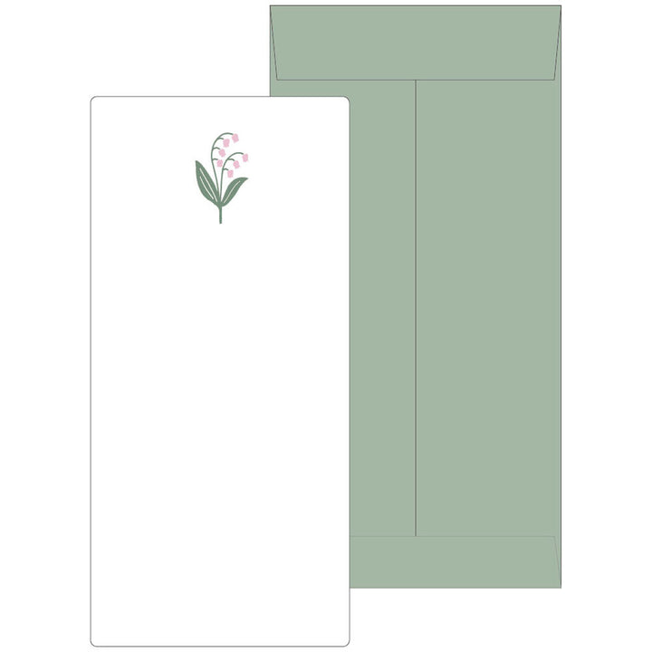 Japanese Letterpress Lily of the Valley Slim Letter Set