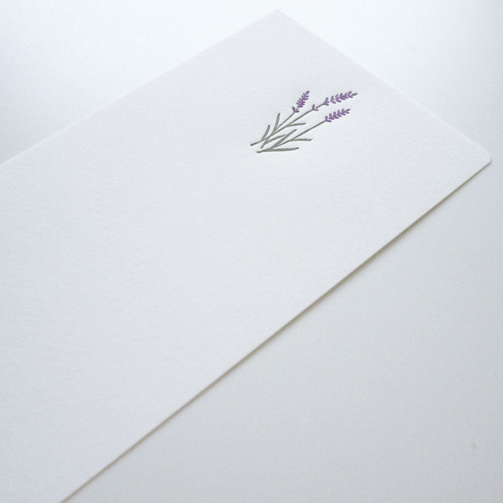 Japanese Letterpress Lavender Slim Letter Set