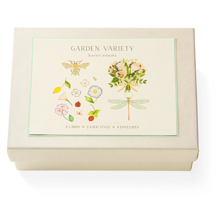 Karen Adams - Garden Variety Notecard Box 5.5" x 4.25" (8ct. Folded Cards &amp; Envelopes)
