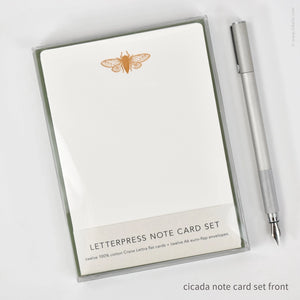 Flat Note Card Set with Cicada