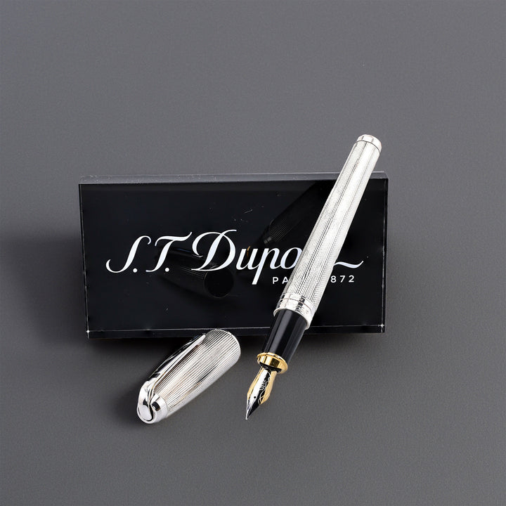 S.T Dupont XL Olympio Silver Plated Barley Grain Fountain Pen
