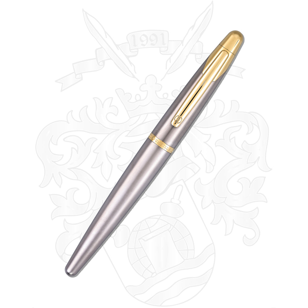 Dunhill AD2000 Brushed Silver &amp; Gold Fountain Pen