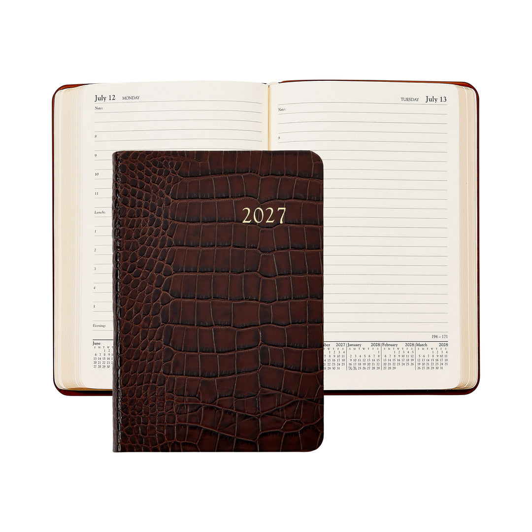 Graphic Image 2027 Planner - Embossed Croc Leather A5