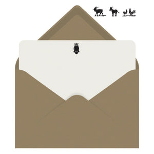 Letterpress Flat Note Card Set - Animalgram