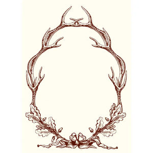Alexa Pulitzer Antler Wreathe Note Card with Plain Envelope
