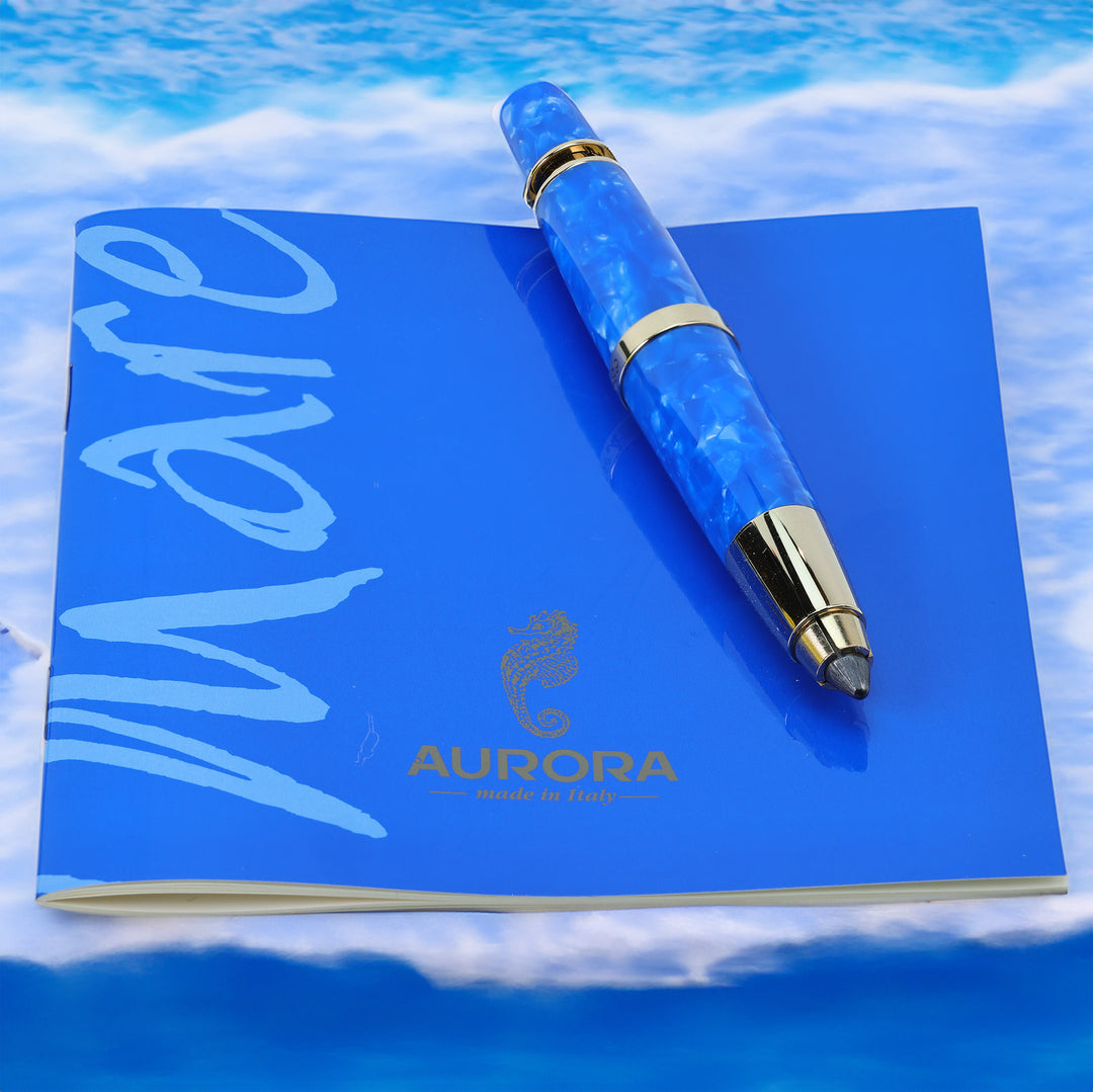 Aurora Limited Edition Mare Blue &amp; Gold  - Sketch Pencil with Pen Holder