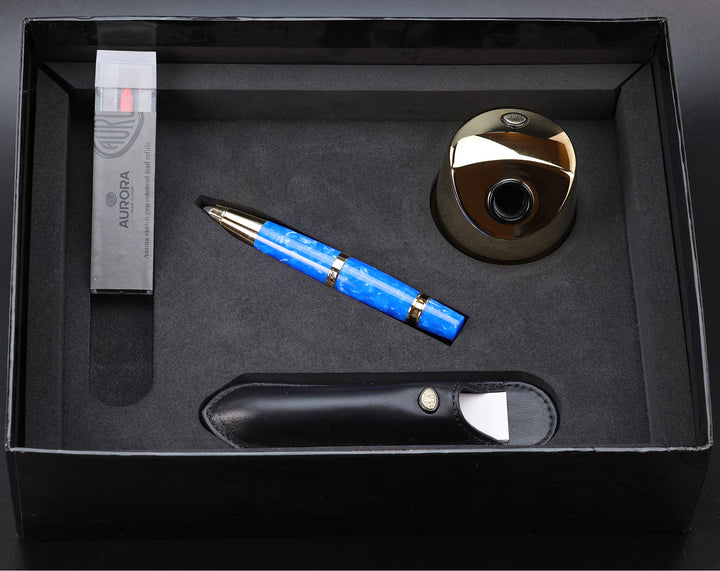 Aurora Limited Edition Mare Blue &amp; Gold  - Sketch Pencil with Pen Holder