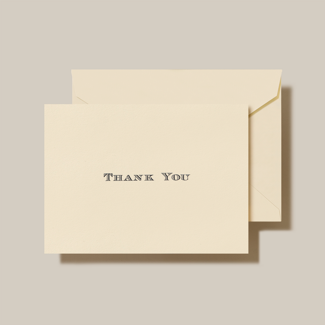 Crane Black Thank You Note Cards &amp; Envelopes