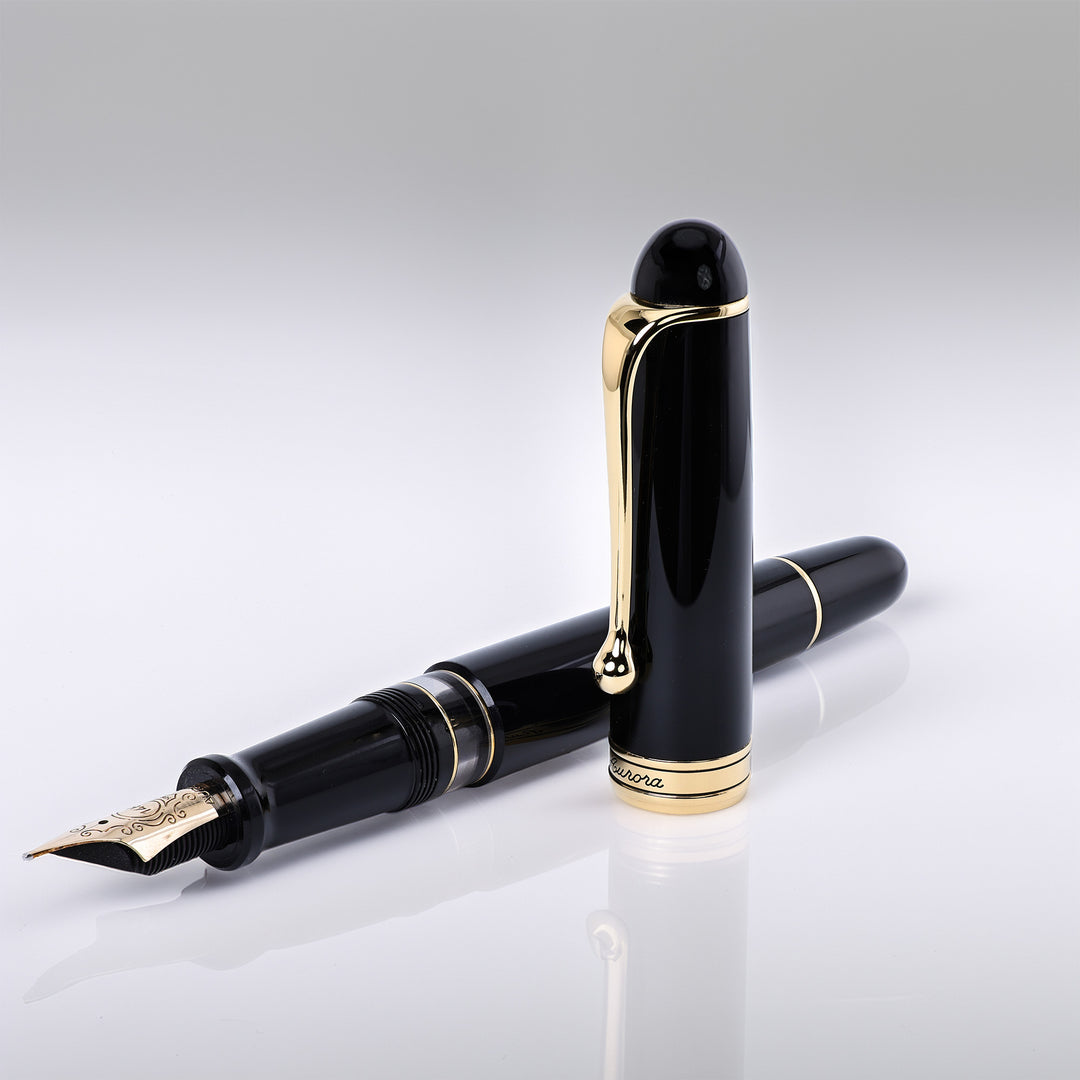 Aurora 88 Black With Gold Trim Fountain Pen