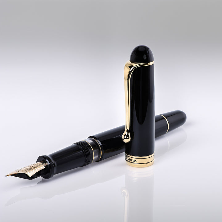 Aurora 88 Black With Gold Trim Fountain Pen