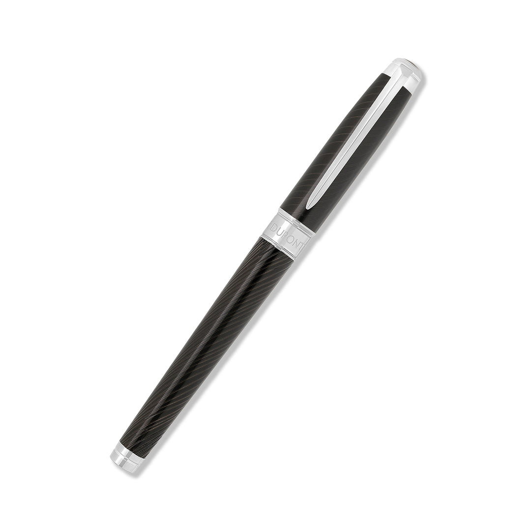 S.T. Dupont Line D Eternity Large Mane Guilloche Black and Palladium Fountain Pen