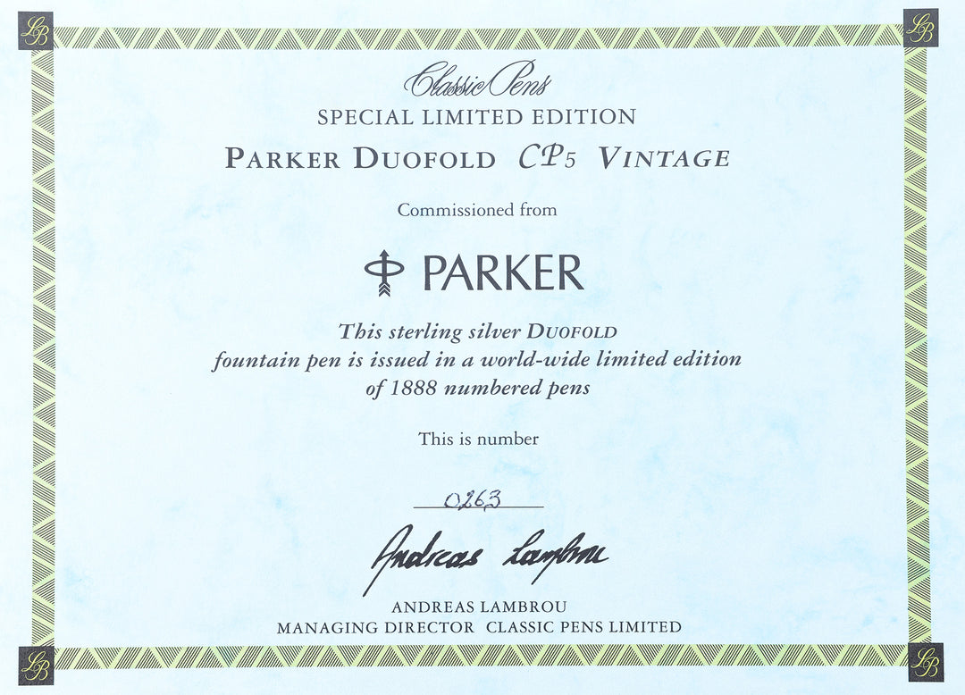 Classic Pens CP5 Parker Duofold Celebration Pens - Vintage &amp; Modern Set