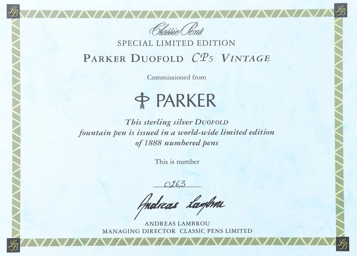 Classic Pens CP5 Parker Duofold Celebration Pens - Vintage &amp; Modern Set
