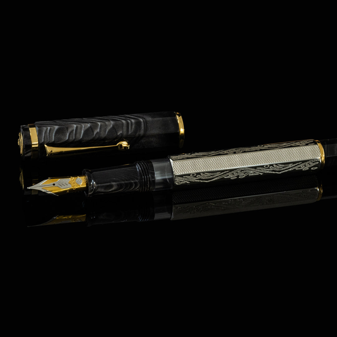 OMAS Cobra Silver Guilloché Fountain Pen